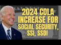 BREAKING: Social Security COLA Increase For 2024 | Social Security, SSI, SSDI Payments