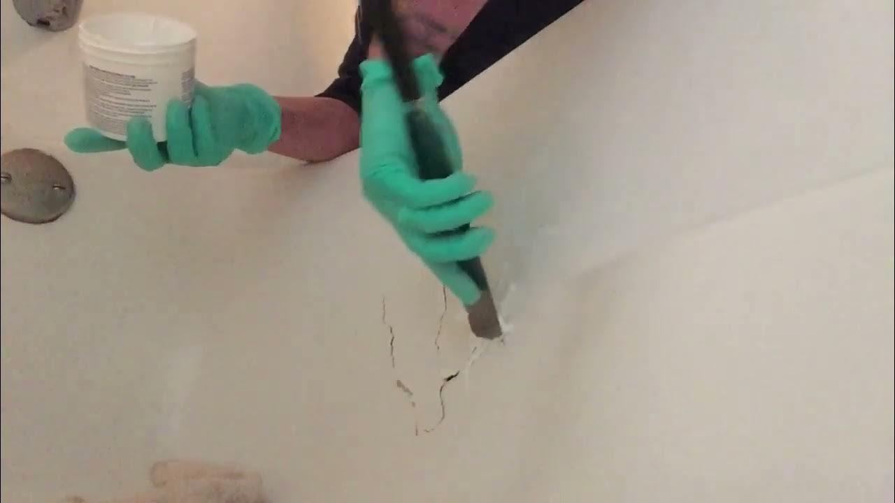 Flex paste on bathtub crack repair YouTube