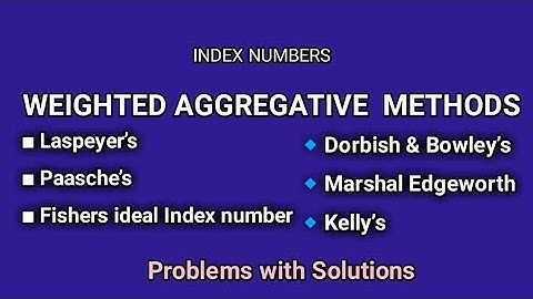 Weighted Aggregative Methods | Index Numbers |