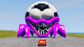 Epic Escape from Giant Ball Head Eater | Lightning McQueen vs Ball Mutant Spider | BeamNG.Drive
