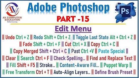 Photoshop Edit Menu Tutorial in Hindi Part 15