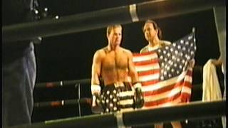 World Renowned Photographer Scott Romer waving American Flag before title fight Nazerath Israel