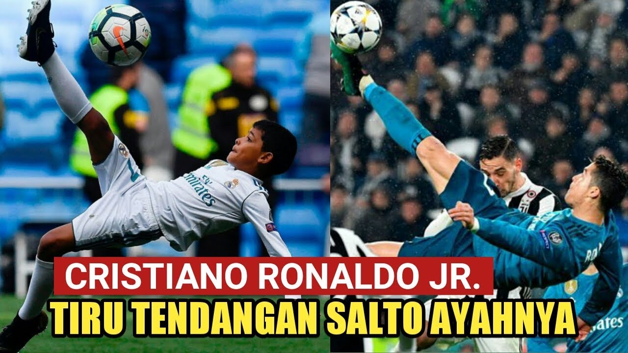 Momen Saat Cristiano  Ronaldo  Jr Tiru Gaya  Tendangan Salto 