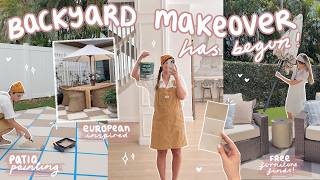 starting the PATIO MAKEOVER🌷checker floors, new furniture + decorate with me! 