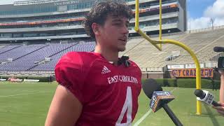 ECU QB Katin Houser recaps first preseason scrimmage