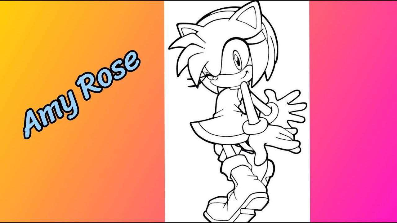 colorindo a amy rose sonic 