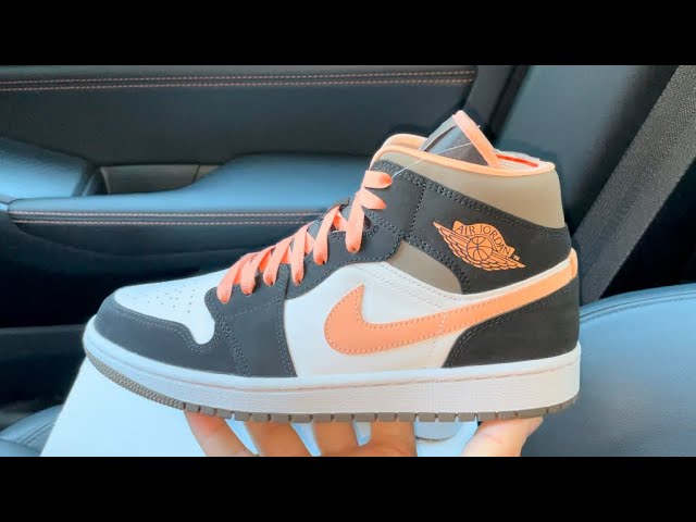 Air Jordan 1 Mid Peach Mocha shoes 