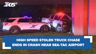 BREAKING: High speed chase ends in crash near Sea-Tac