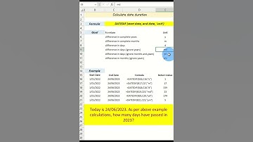 Excel Formula Calculate difference between dates =DATEDIF(START, END, "UNIT"), #excel #excelformula