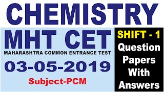 MHTCET   PCM  CHEMISTRY  Question Papers With Answers 3 5 2019 SHIFT 1 screenshot 2