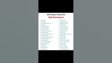 project ideas for web developers. 40 web developer project ideas. sample for web developers. ideas