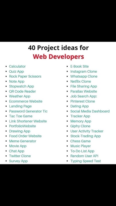 Project Ideas For Web Developers 40 Web Developer Project Ideas project-ideas-for-web-developers-40-web-developer-project-ideas