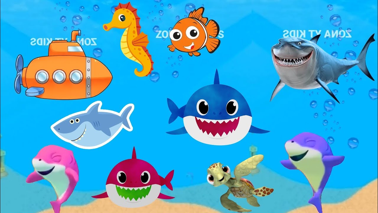 Funny Dolphin octopus Baby Shark dance at Ocean, Baby Shark doo doo doo