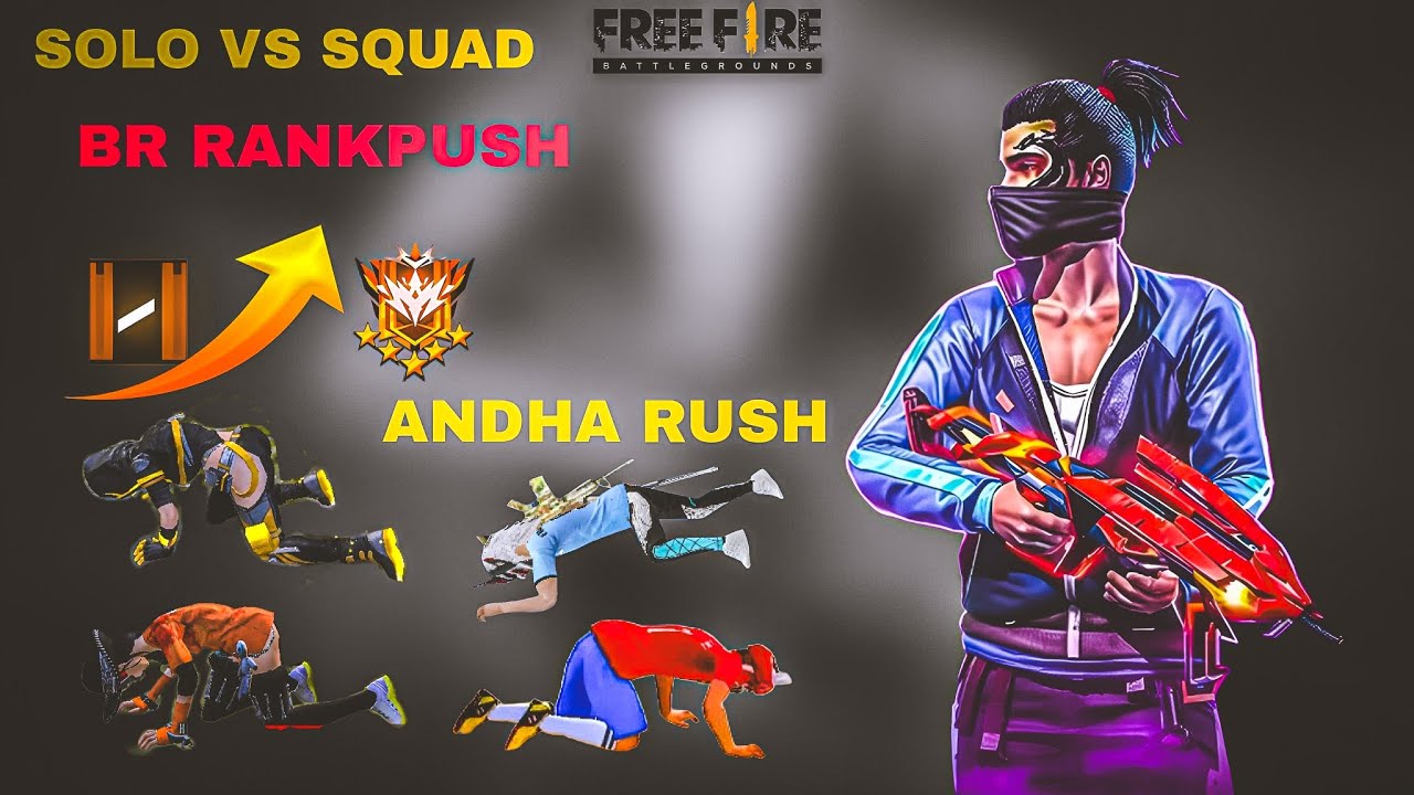 free fire || br rankpush gameplay || solo vs squad || Aditya bhr ...