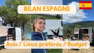 Road Trip en ESPAGNE en VAN : le BUDGET  LIEUX PRÉFÉRÉS ❤ VAN LIFE : notre ressenti