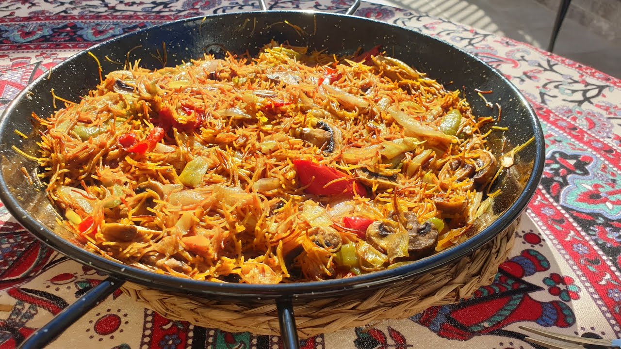 Fideuá de verduras #curry  #chowmein #recetasfaciles