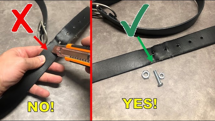 How to make a hole in a shoe strap 