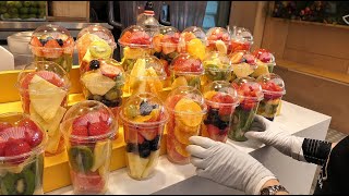 신선하고 깔끔한 컵과일, 멜론빙수, 생과일 주스 몰아보기 / Cup fruit, melon shaved ice, fresh fruit juice/korean street food