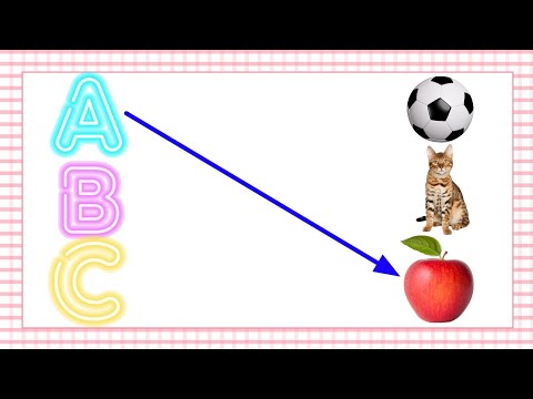 Lkg Class English Worksheet | Match The Letters With Pictures | Alphabet | Abc Song | A For Apple