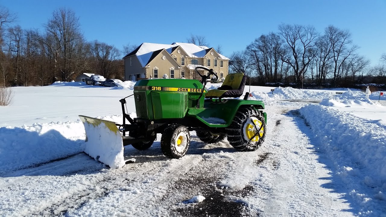 John Deere 316 Plowing Snow in the "Blizzard of 2016" - Day 2 - YouTube