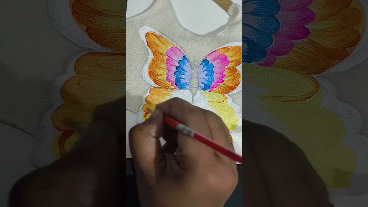 Butterfly fabric painting part 3