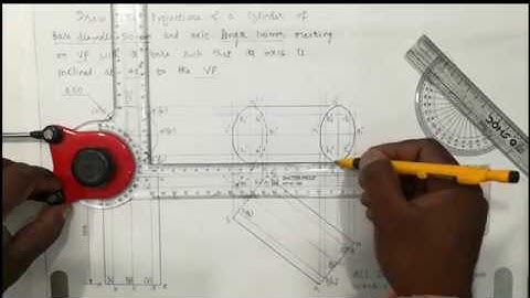 Projection of Solids about Cylinder Inclined to VP On Engineering Graphics | Unit 3