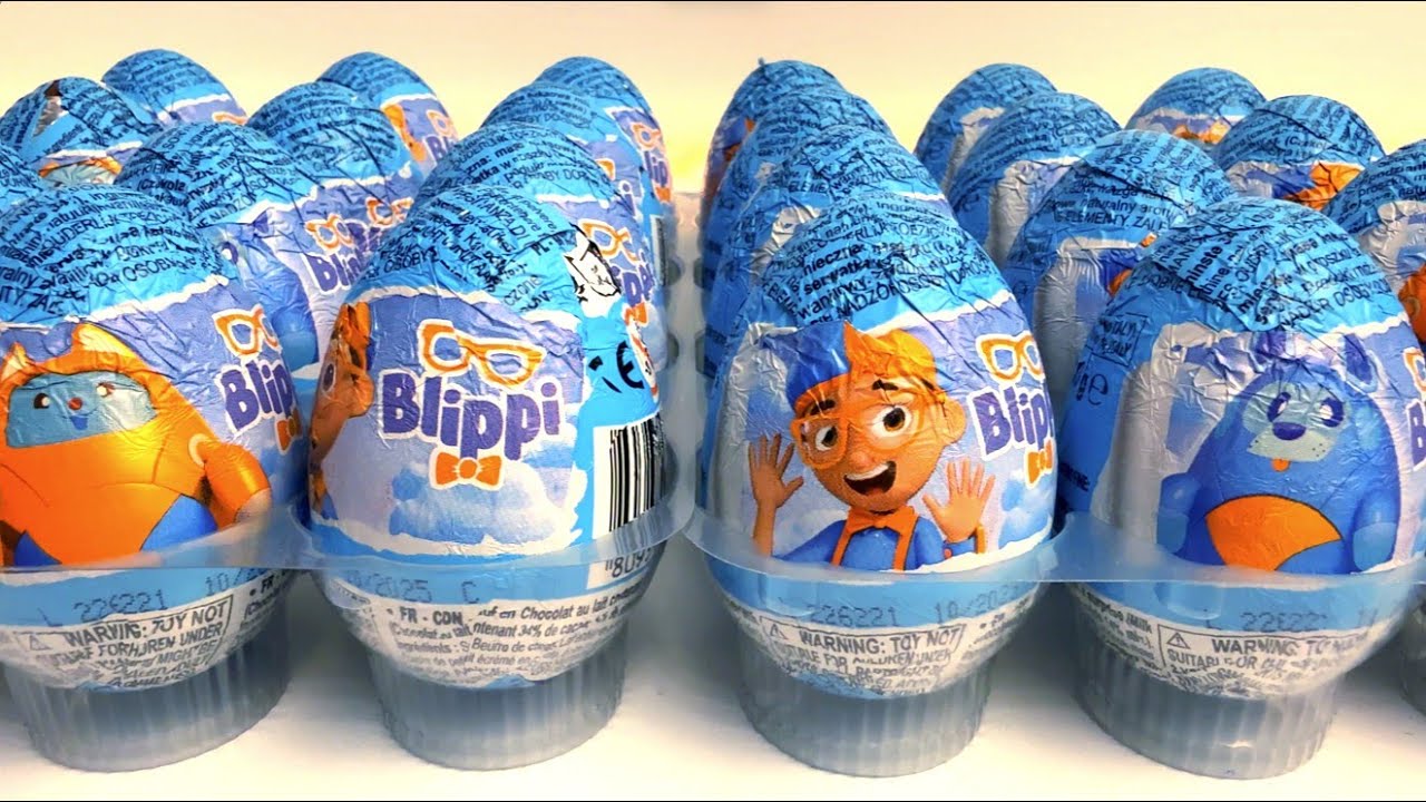 ASMR No talking Unboxing BLUE Chocolate Eggs Blippi