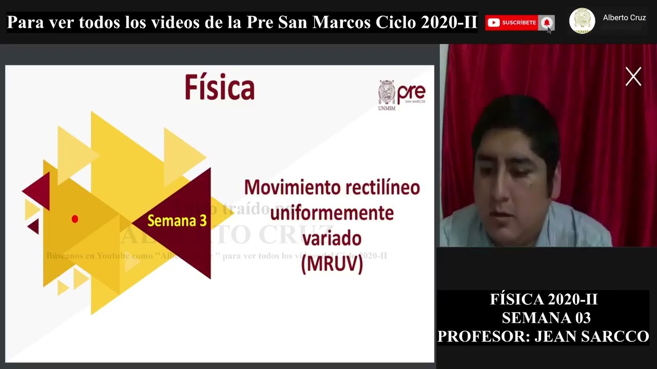✅ PRE SAN MARCOS 2020 II / Física semana 3 / Movimiento rectilíneo uniforme variado (MRUV)