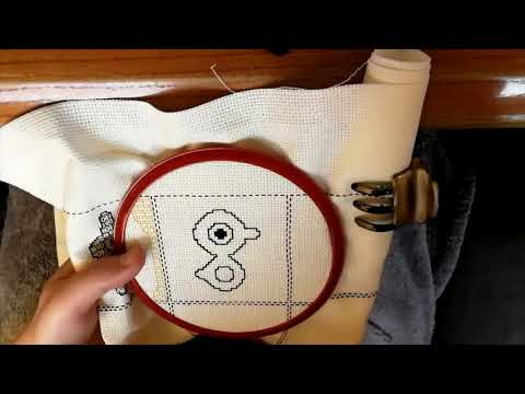 Time-Lapse of Pokemon Unown 'B' Blackwork | Cross-stitch | Project # 11