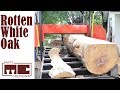 Sawing a Rotted out White Oak on my homemade sawmill