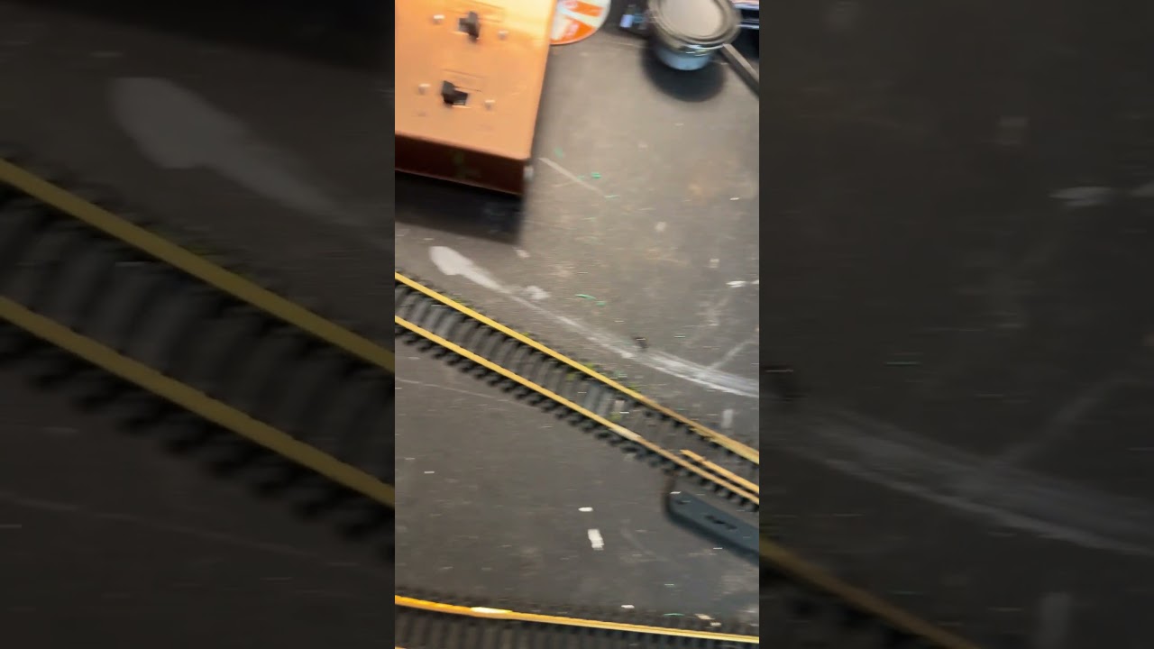 test track laid on work bench. 