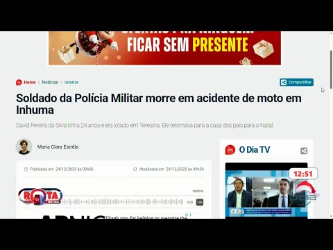Atualizações de notícias direto da redação do portal O DIA 24  12 2025