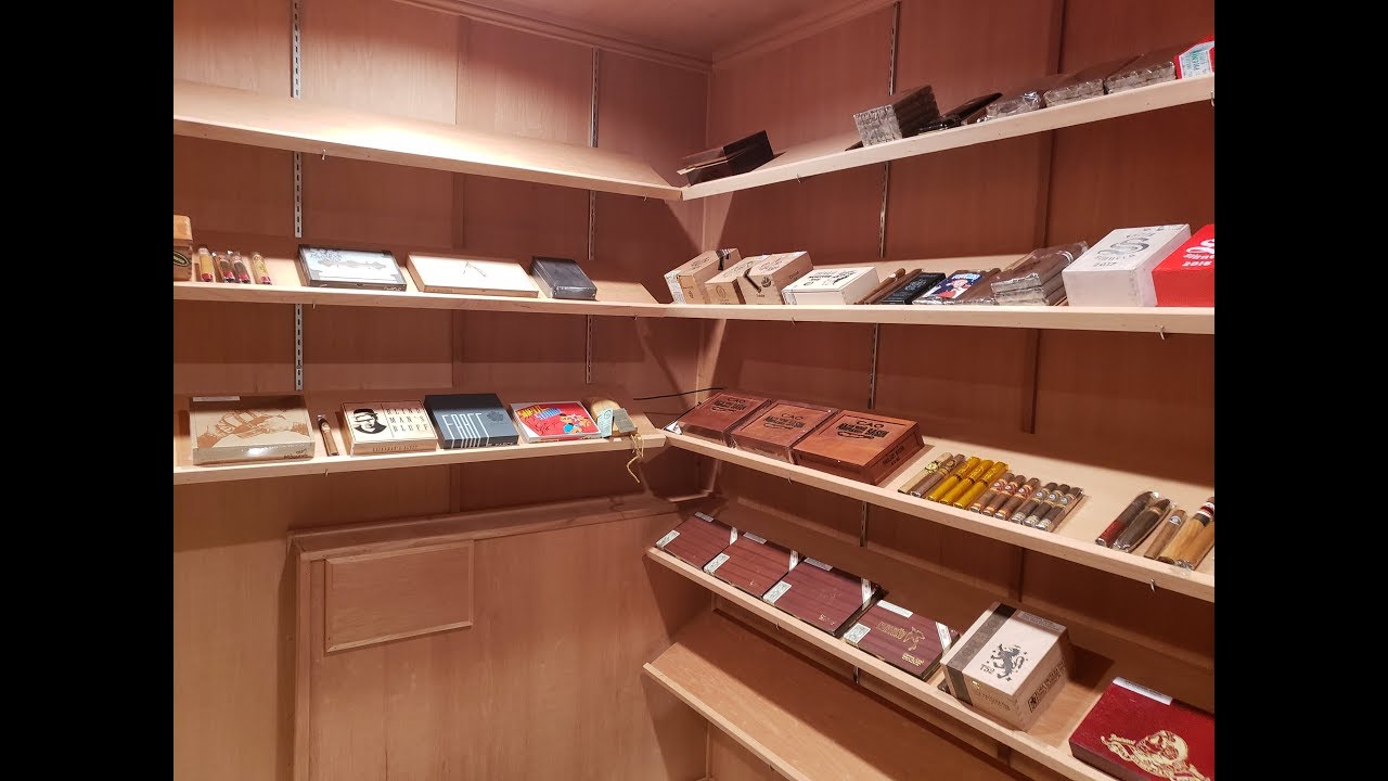 Walk in humidor construction in The Phenix Lounge - YouTube