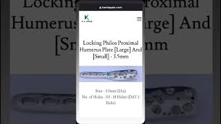 Locking Philos Proximal Humerus Plate [Large] And [Small]- 3.5mm #vet #veterinary #veterinarysurgeon