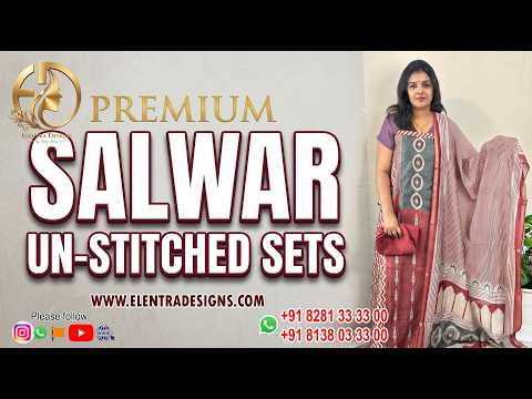 Premium Un-stitched Salwar Materials | Elegant Salwar Suit Collections for Women #elentra #salwar