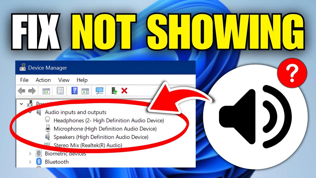 How To Fix High Definition Audio Device Not Showing Up In Windows 11 ...