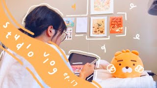 🎨 studio vlog ep. 17: drawing, stormy days, packing orders, and art thoughts