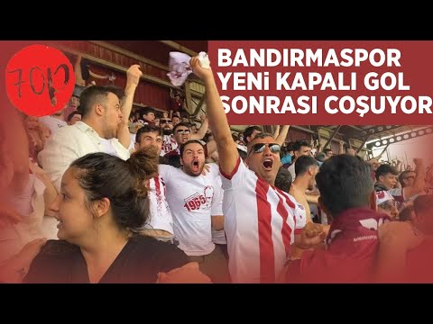 Bandırmaspor-Eyüpspor maçında Guy-Michel Landel'in 3. golü sonrası tribün adeta yıkılıyor