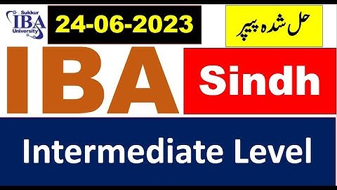 IBA STS Intermediate Category solved paper held on 24/06/2023