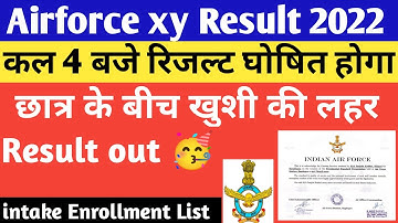Indian Airforce xy Result 2021 Date | IAF 01/2022 Result Enrollment list new Update Result Out#iaf