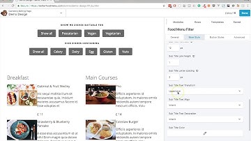 Styling a Better Food Menu filter with Beaver Builder