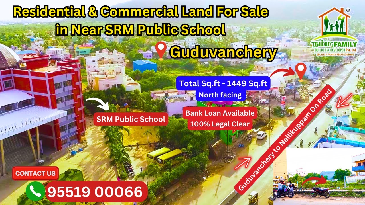 On Road Residential & Commercial Land For Sale in Near SRM Public