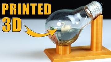 3D Printed Swan Diorama In A Light Bulb!
