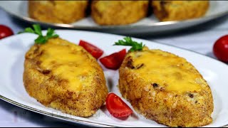 Лодочки из картофельного пюре с курицей и грибами запеченные в духовке. Удивите всех