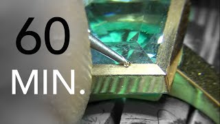 SQUARE BEZEL  HOW TO SET A SQUARE SHAPED AQUAMARINE   THE DIAMOND SETTER  60 MINUTES STONESETTING