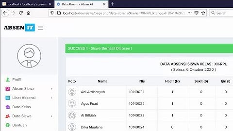 Sistem Informasi Absensi siswa sekolah online PHP Mysql (source code)