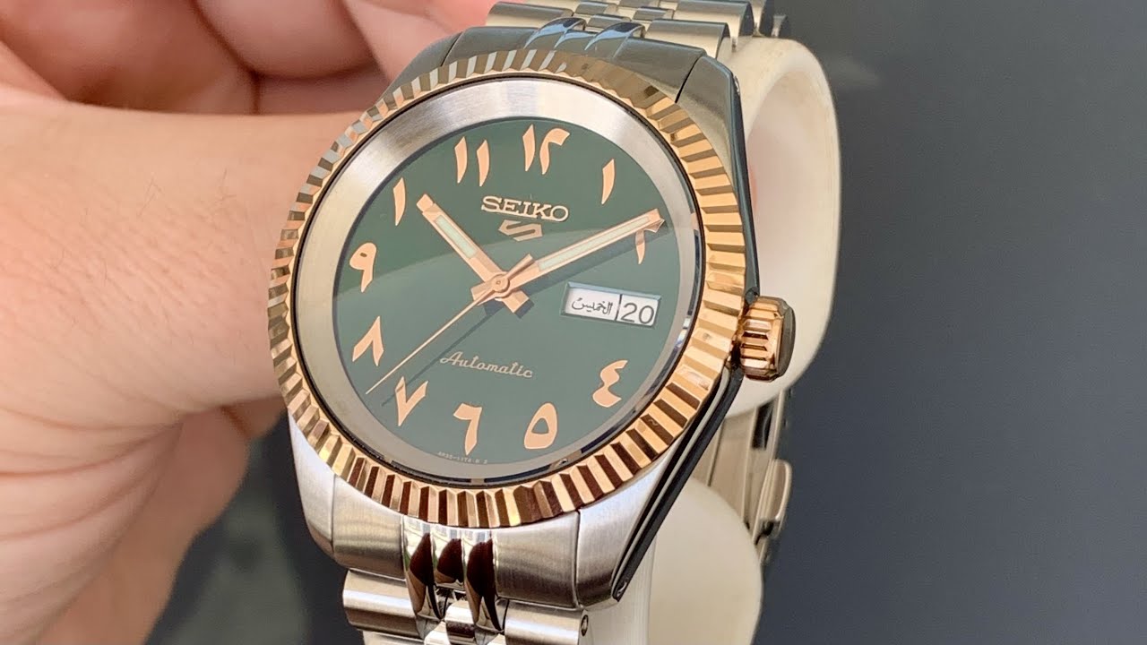 Seiko SRPH49 Datejust Mod! [Two Tone Rose Gold, Fluted Bezel, Arabic Dial]  - YouTube