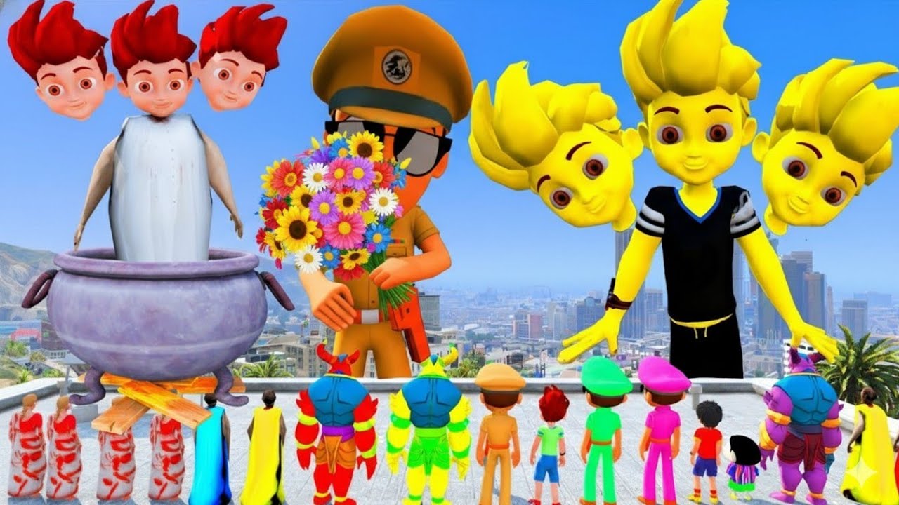 Kaal Try To Pot Giant Granny In Gta 5 | Kicko Saved Little Singham