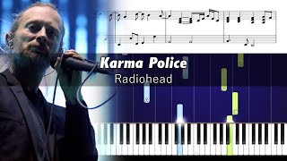 Radiohead - Karma Police - EASY Piano Tutorial + SHEETS