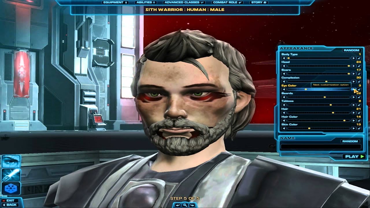 star wars the old republic character creation dark side